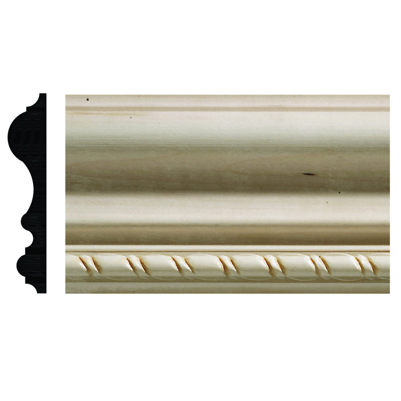 Ornamental Mouldings Hardwood Embossed Rope Panel Moulding 2.75" H x 96